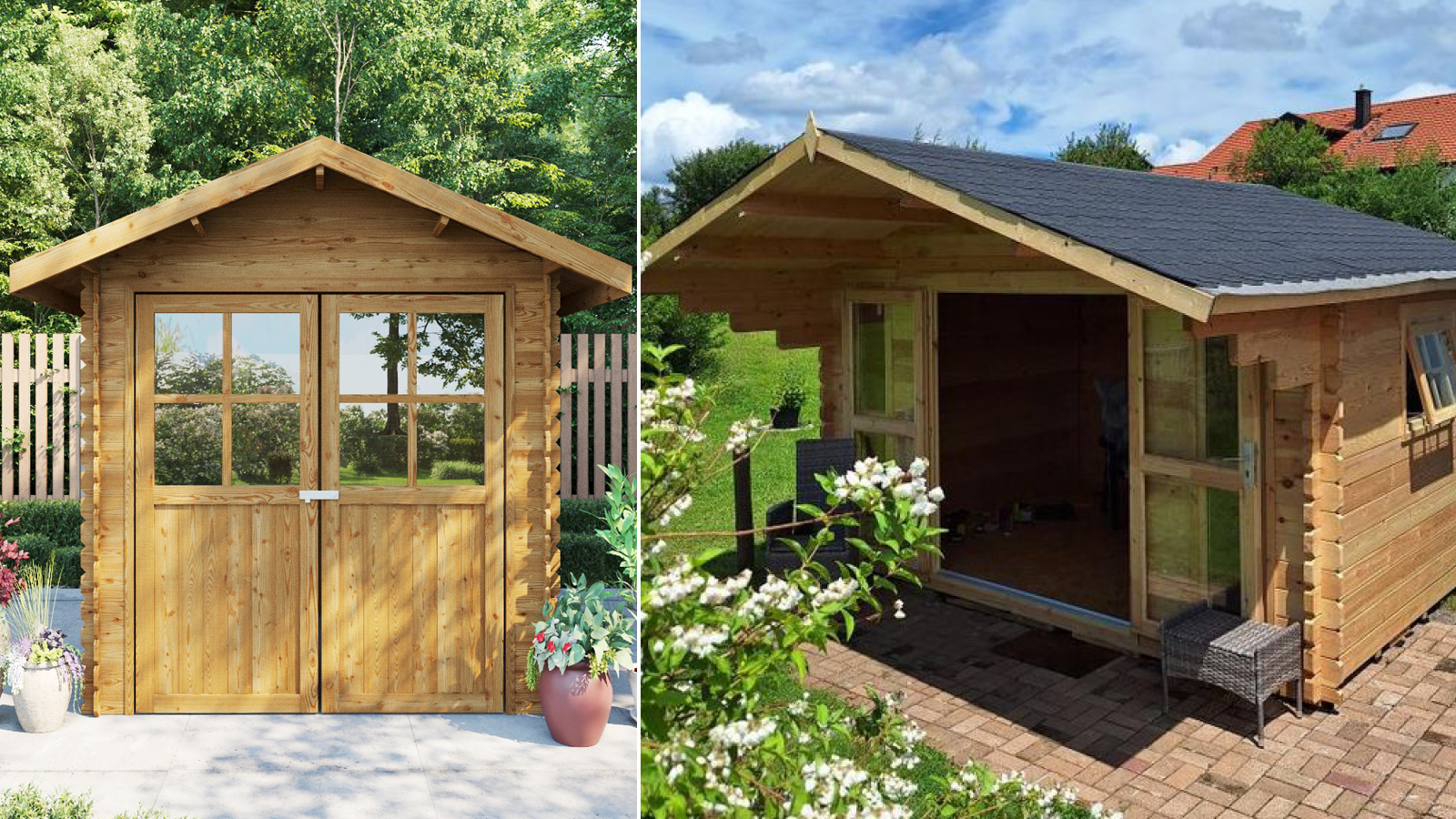 Gartenhäuser mit 14 - 19mm Wandstärke