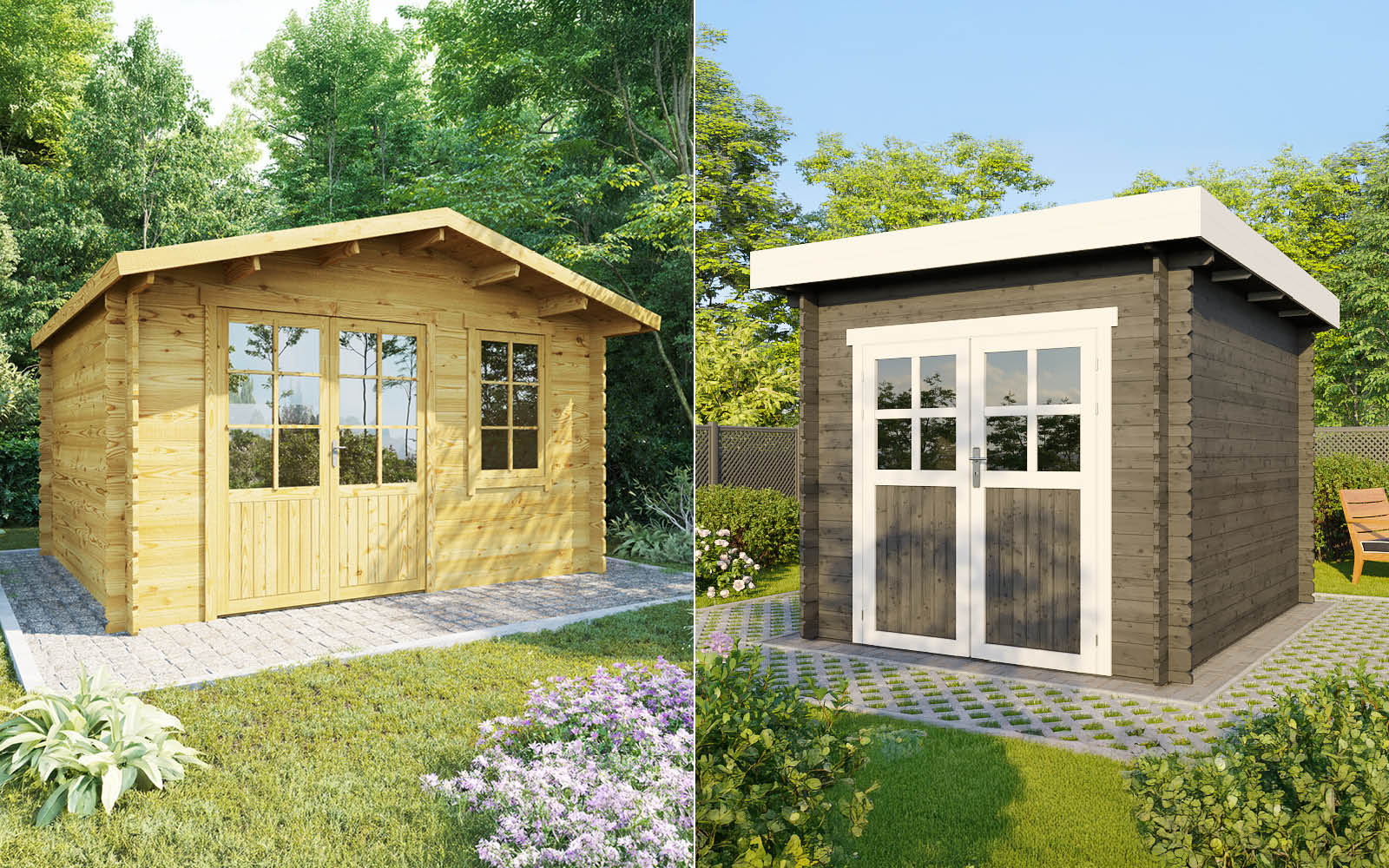 Gartenhäuser mit 14 - 19mm Wandstärke