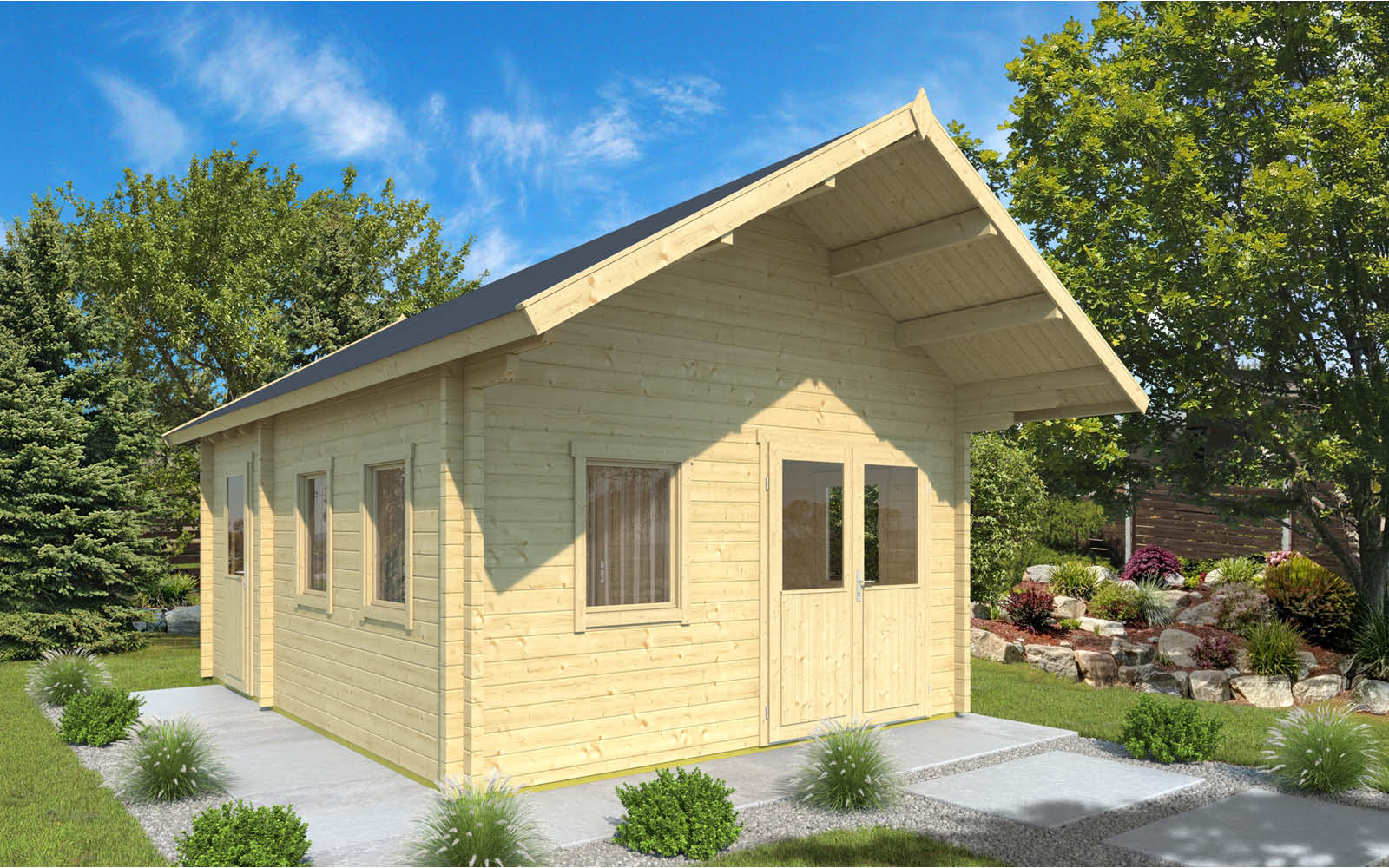 Gartenhäuser mit 14 - 19mm Wandstärke