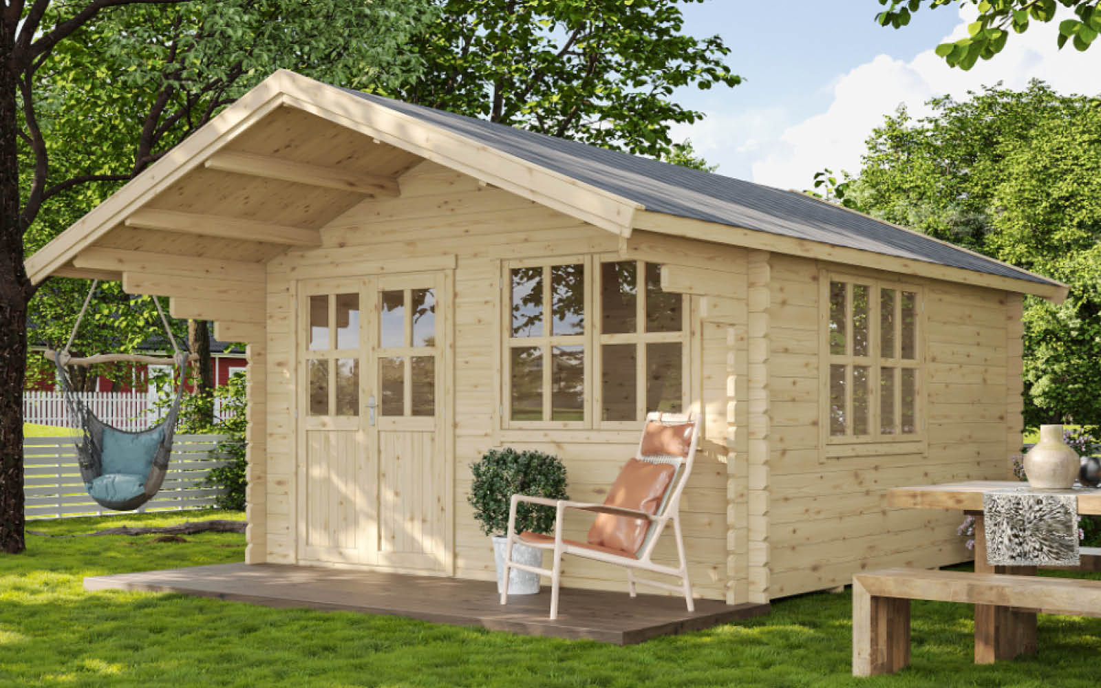 Gartenhäuser mit 14 - 19mm Wandstärke