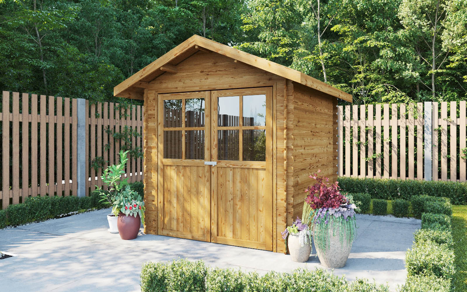 Gartenhäuser mit 14 - 19mm Wandstärke