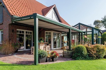 1000 x 200 cm Aluminium Terrassenüberdachung "Topline" mit Hohlkammerplatten