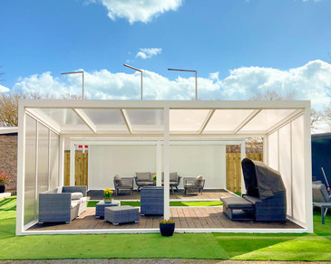 500 x 300 cm Aluminium Terrassenüberdachung "Topline" freistehend mit Hohlkammerplatten