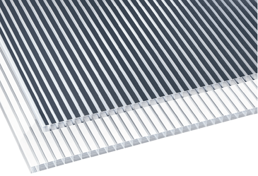 Doppelstegplatten Polycarbonat 16mm anthrazit gestreift