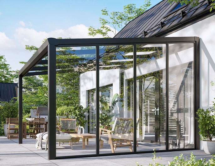 Terrassenuberdachung Alu Mit Seitenwand