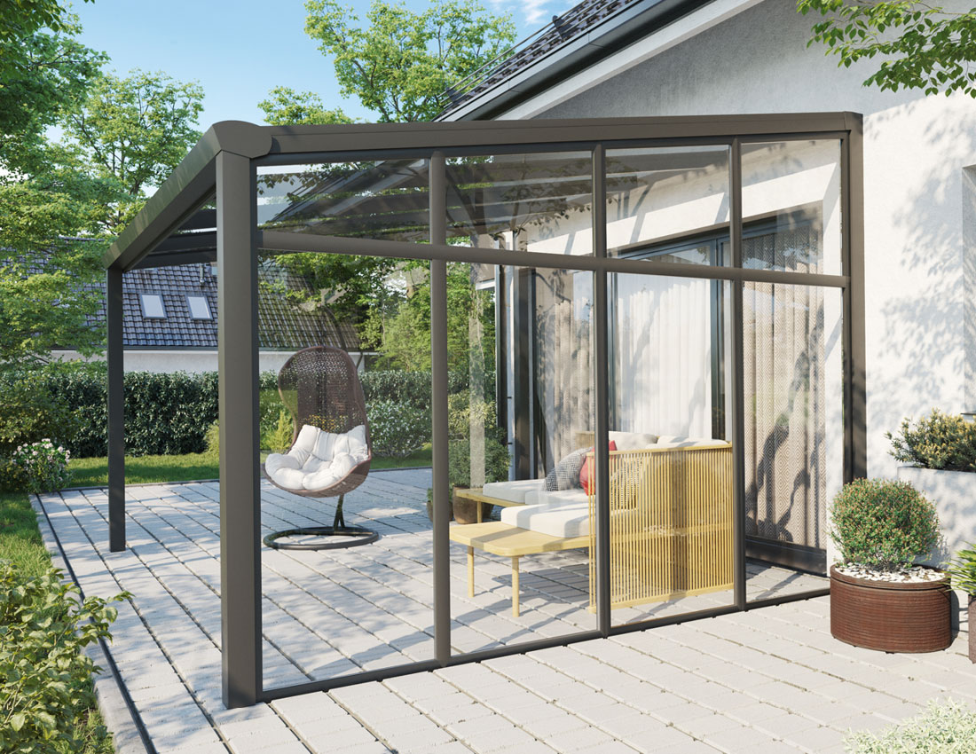 Terrassenuberdachung Seitenwand Alu