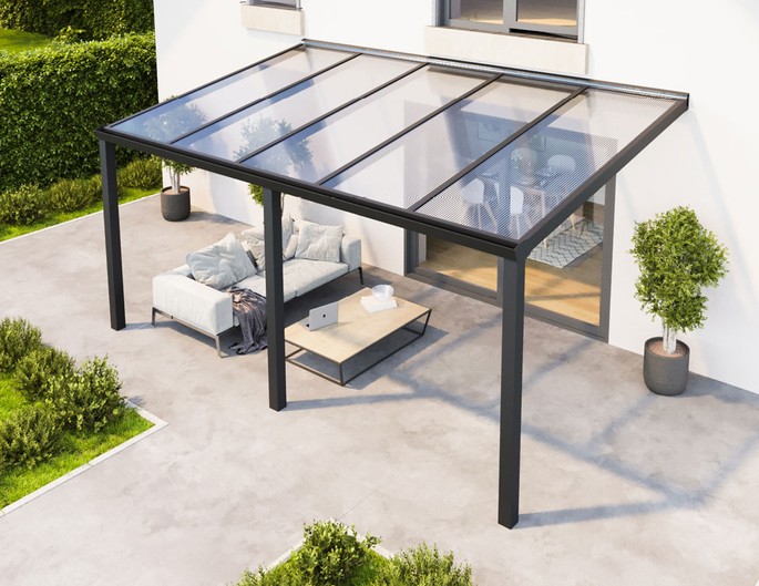 Carport Aluminium 500 x 300 cm "Trendline" mit Hohlkammerplatten