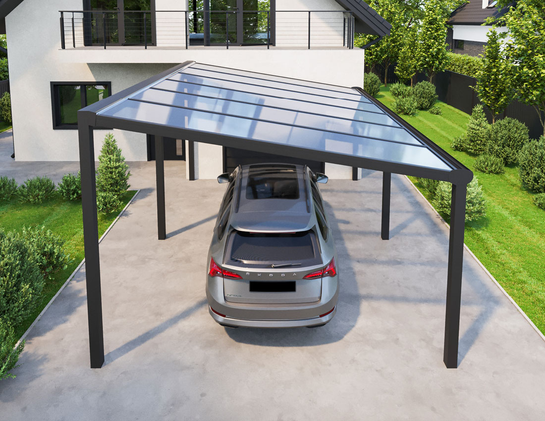 Carport Aluminium Anthrazit Freistehend