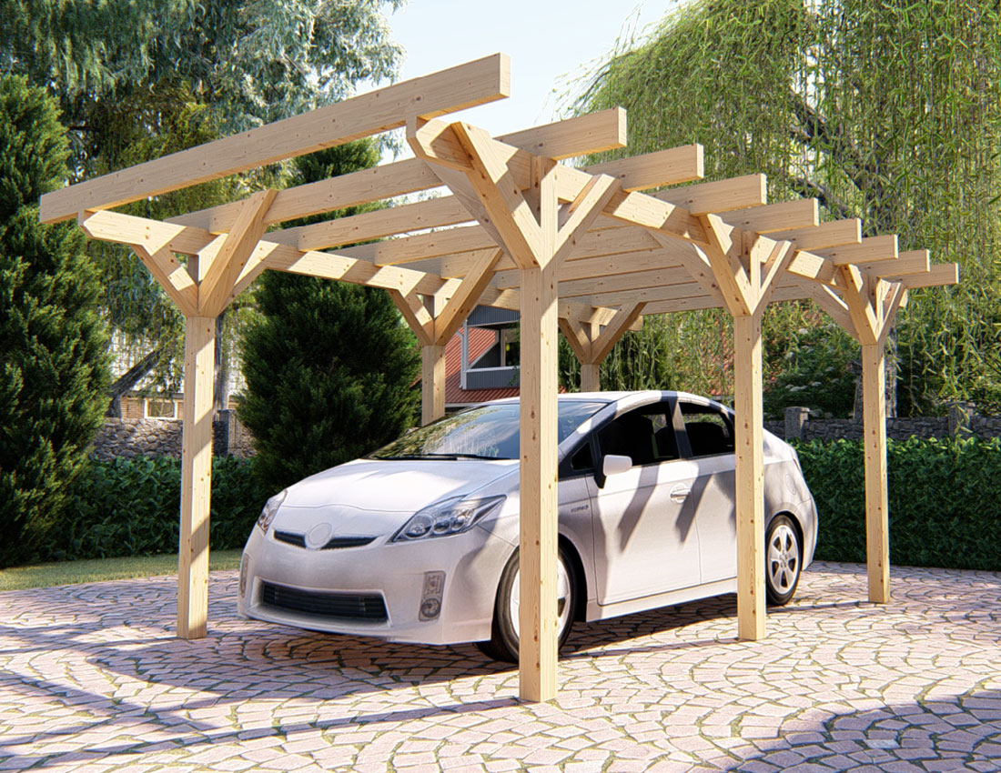 Carport aus Holz Konstruktionsvollholz (KVH,) verschiedene selling Größen