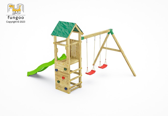Fungoo FUNNY3 met schans, zandbak en glijbaan