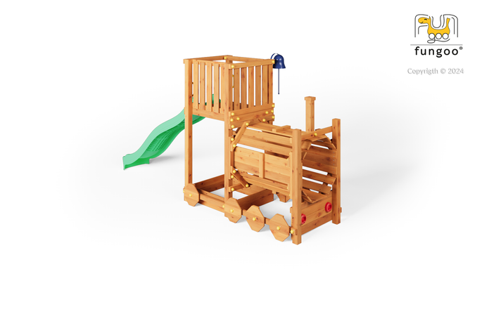 Fungoo FUNNY3 met schans, zandbak en glijbaan