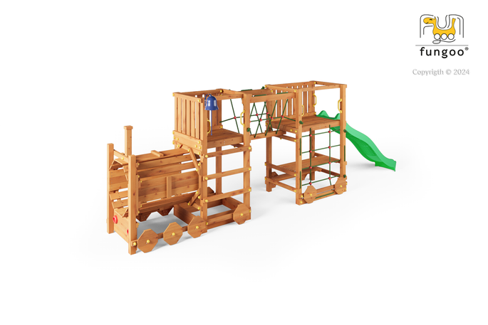 Fungoo FUNNY3 met schans, zandbak en glijbaan