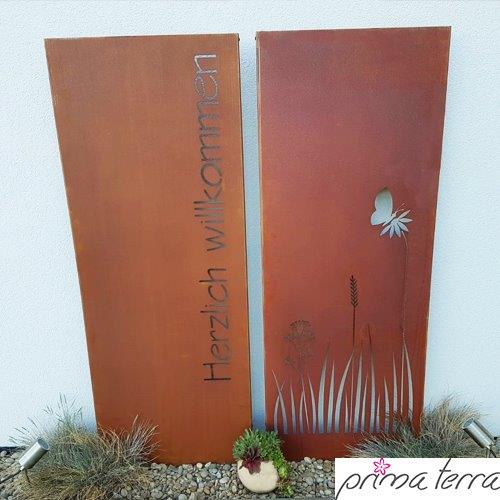 Tuinsteen met belettering 120cm hoog