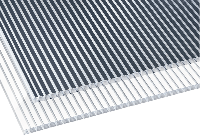 Doppelstegplatten Polycarbonat 16mm weiß gestreift