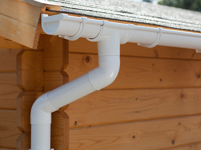 Dachrinnenset GD 16 350cm für Gartenhaus Pultdächer in weiß
