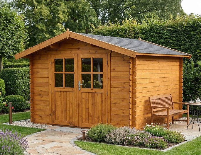 Tuinhuis/blokhut Turku 300 × 300 cm geïmpregneerd