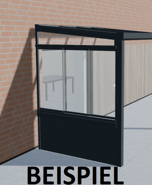 Plankenwand mit Schiebetür 10 mm ESG - Klar - 150