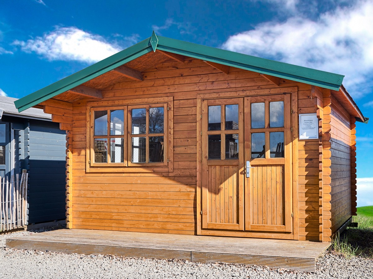 35 mm Gartenhaus 400x400 cm 4x4 m Gerätehaus Blockhaus inkl. Fußboden