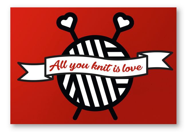 Postkarte All You Knit Is Love Strickimicki Geschenke Zum Thema Stricken Nahen Diy Online Kaufen