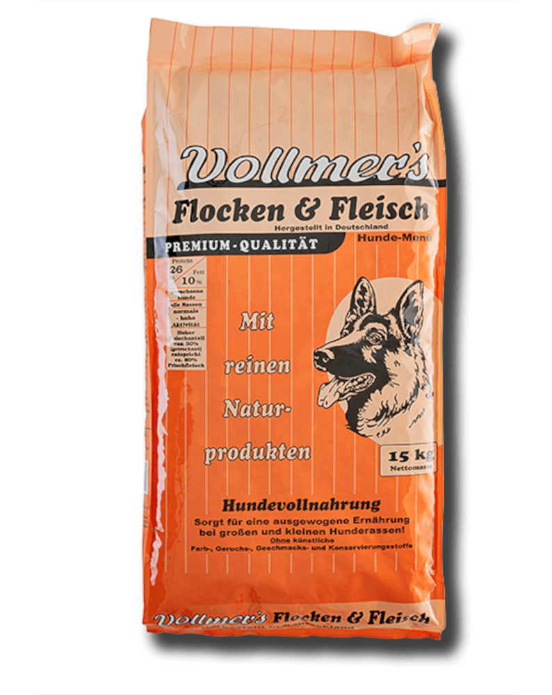 Vollmers Hundefutter Flocken & Fleisch | Tierfutter-Laden