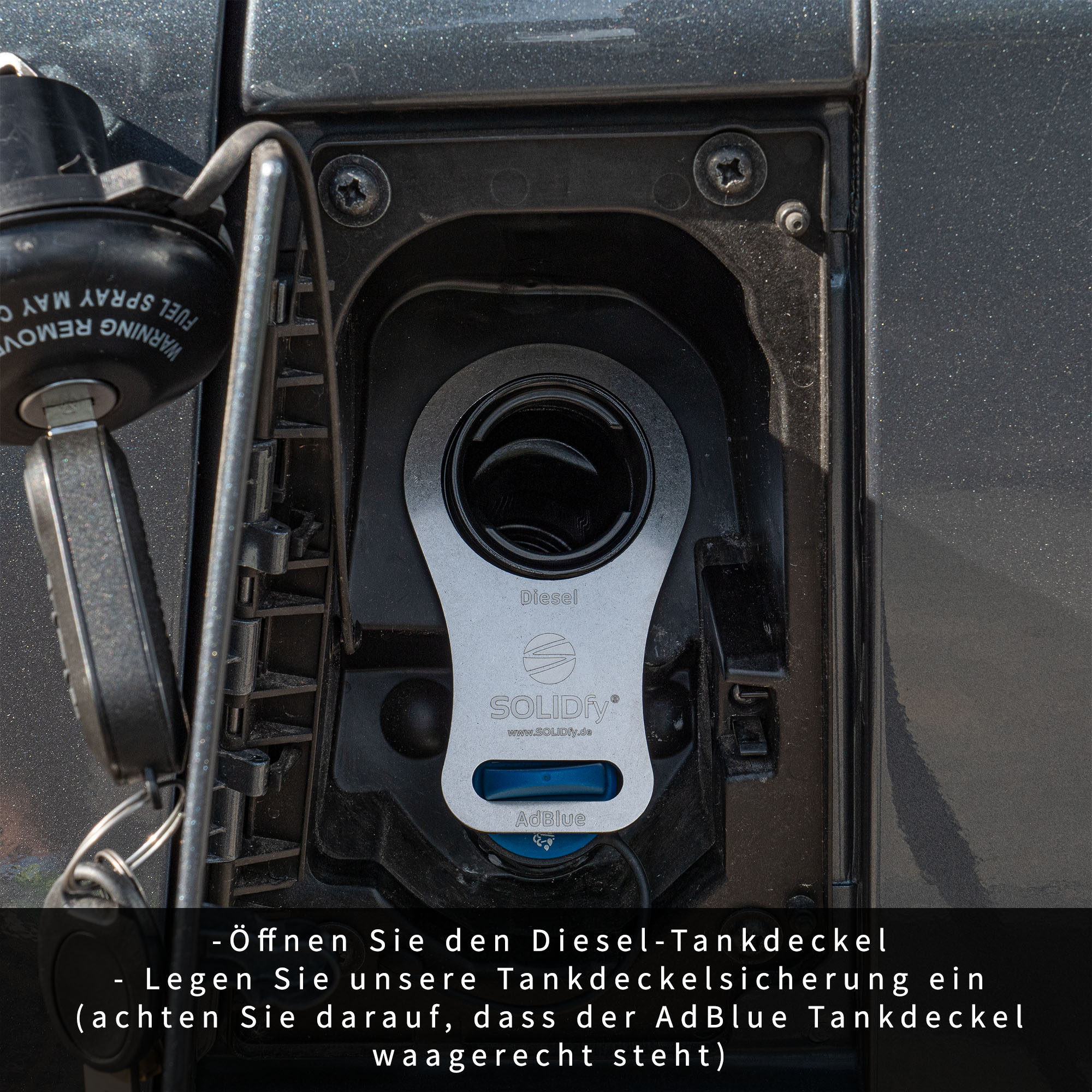 Verschluss Sicherung für AdBlue® Tankdeckel für Fiat Ducato Jumper Boxer