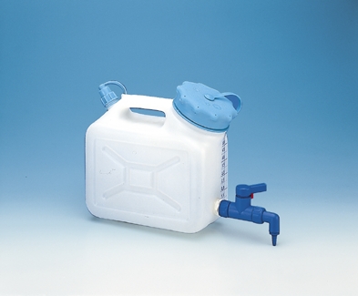 Bidon d'eau de 10L avec valve en plastique, homologué pour l'eau