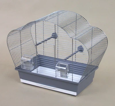 Vogelkäfig Beta Chrom grau Vogelheim für Sittiche