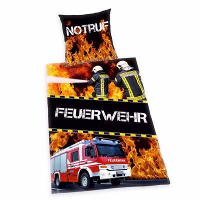 Herding bed linen fire brigade emergency call 80 x 80 and 135 x 200 cm