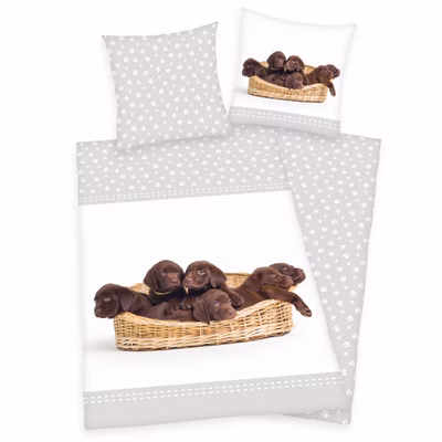 Parure de lit Berger avec chien 135 x 200 cm 100% coton