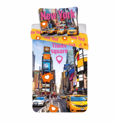Bettwäsche Times Square 140x200cm 70x90cm 100% Baumwolle