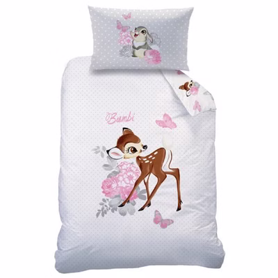 Baby Wende Bettwäsche Disney Bambi 100 x 135 cm 100% Baumwolle