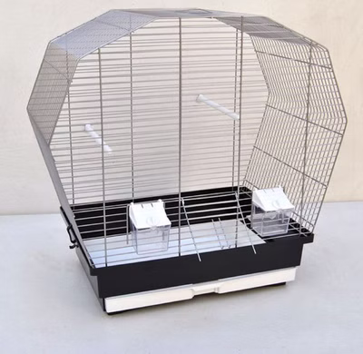 Vogelkäfig Vogelheim für Sittiche chrom schwarz 57 cm