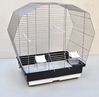 Vogelkäfig Vogelheim für Sittiche chrom schwarz 57 cm