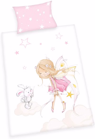Parure de lit bébé bio Little-Fairy 40 x 60 cm + 100 x 135 cm