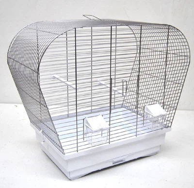 Vogelkäfig Vogelheim für Sittiche chrom weiß 60 cm