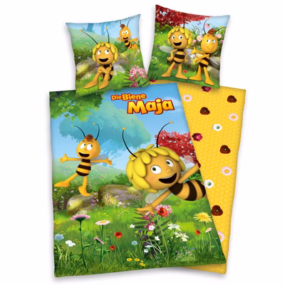 Biene Maja Wende Bettwäsche  80 x 80 cm + 135 x 200 cm 100% Baumwolle