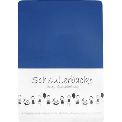 2er Set Baby Jersey Spannbetttuch Schnullerbacke  60/120 - 70/140 cm blau