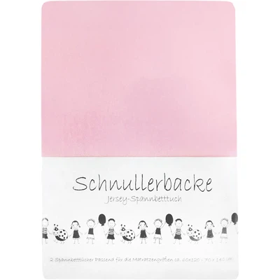 2er Set Baby Jersey Spannbetttuch Schnullerbacke  60/120 - 70/140 cm rosa