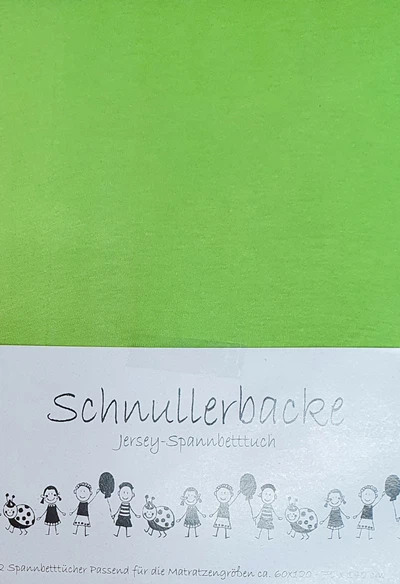 2er Set Baby Jersey Spannbetttuch Schnullerbacke  60/120 x 70/140 cm grün