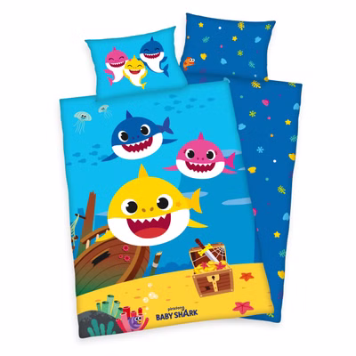 Baby Shark Baby Bettwäsche 40 x 60 und 100 x 135 cm