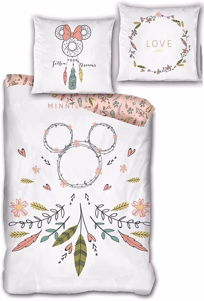 Parure de lit Disney Minnie Dreamcatcher Dreamcatcher, 80 x 80 cm + 135 x 200 cm