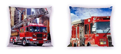 Feuerwehr Kissen Kuschelkissen Dekokissen Feuerwehrauto  40 x 40 cm