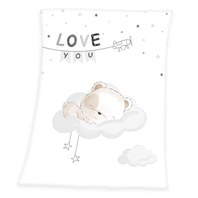 Sleeping Little Bear Soft-Peach Flauschdecke  75  x 100 cm