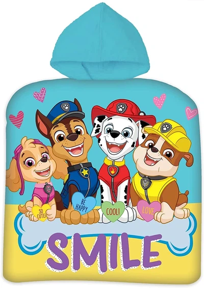 Paw Patrol Kinder Poncho Kapuze Duschtuch Badetuch Strandtuch  50 x 100cm
