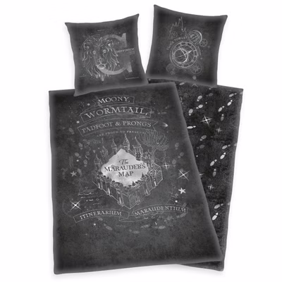 Harry Potter Marauder's Map reversible bed linen 2-piece 135 x 200 cm 80 x 80 cm
