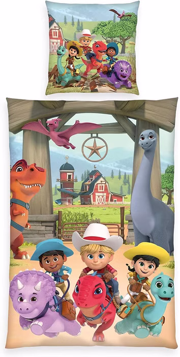Dino Ranch reversible bed linen set 2-piece 135 x 200 cm 80 x 80 cm