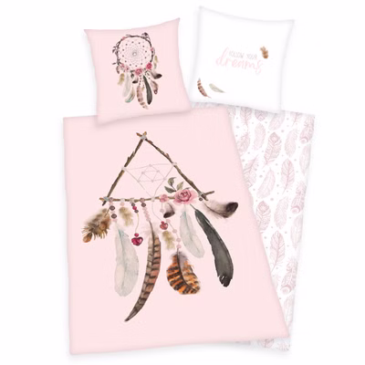 Dreamcatcher girl reversible bed linen Dreaming, 80 x 80 cm + 135 x 200 cm