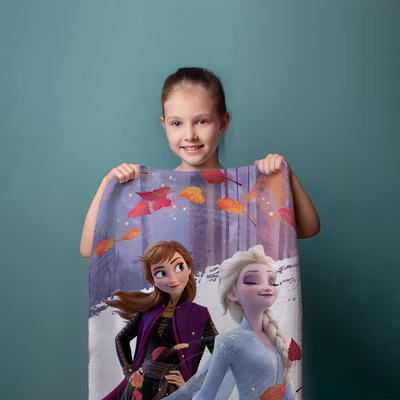 Anna Elsa Frozen Leaves Bath Towel 70 x 140cm