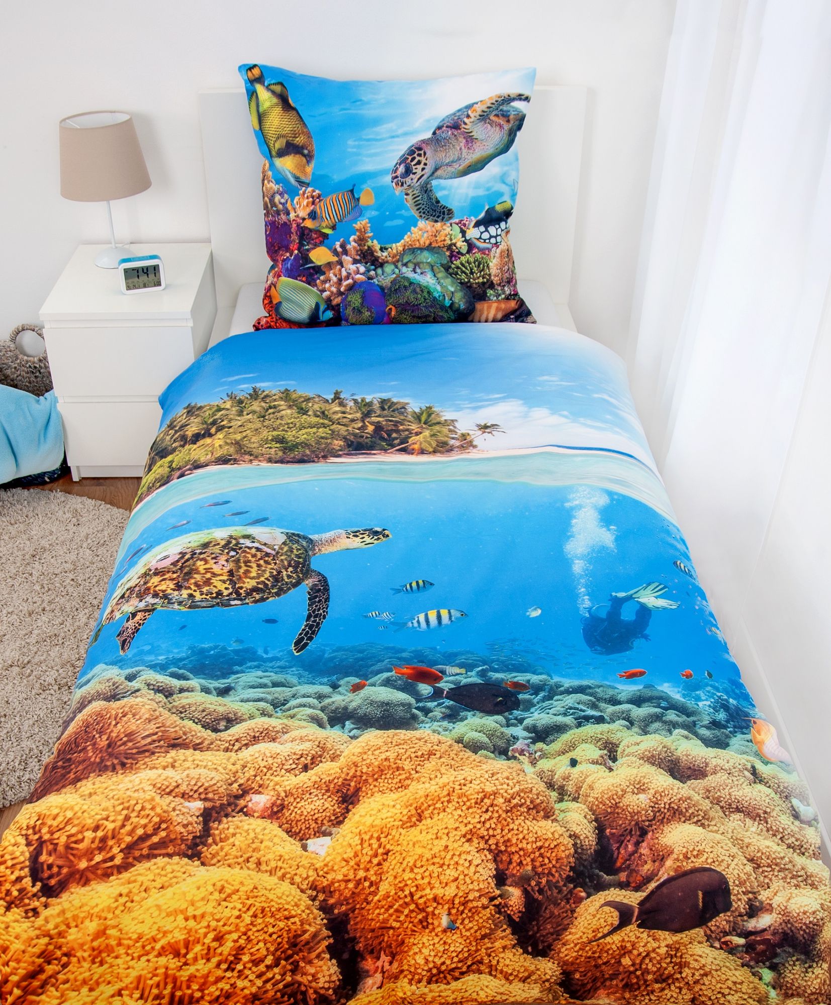 Klaus Herding GmbH Delphin - Set di biancheria da letto, 2 pezzi, 135 x 200 cm, 100% cotone