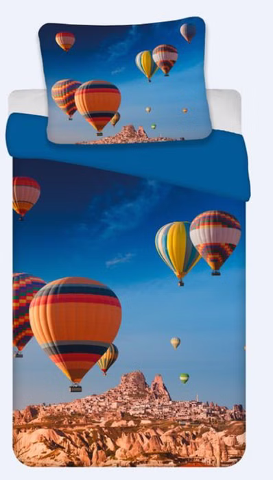 Bettwäsche Set mit Ballon 135 x 200 cm 80 x 80 cm 100% Baumwolle
